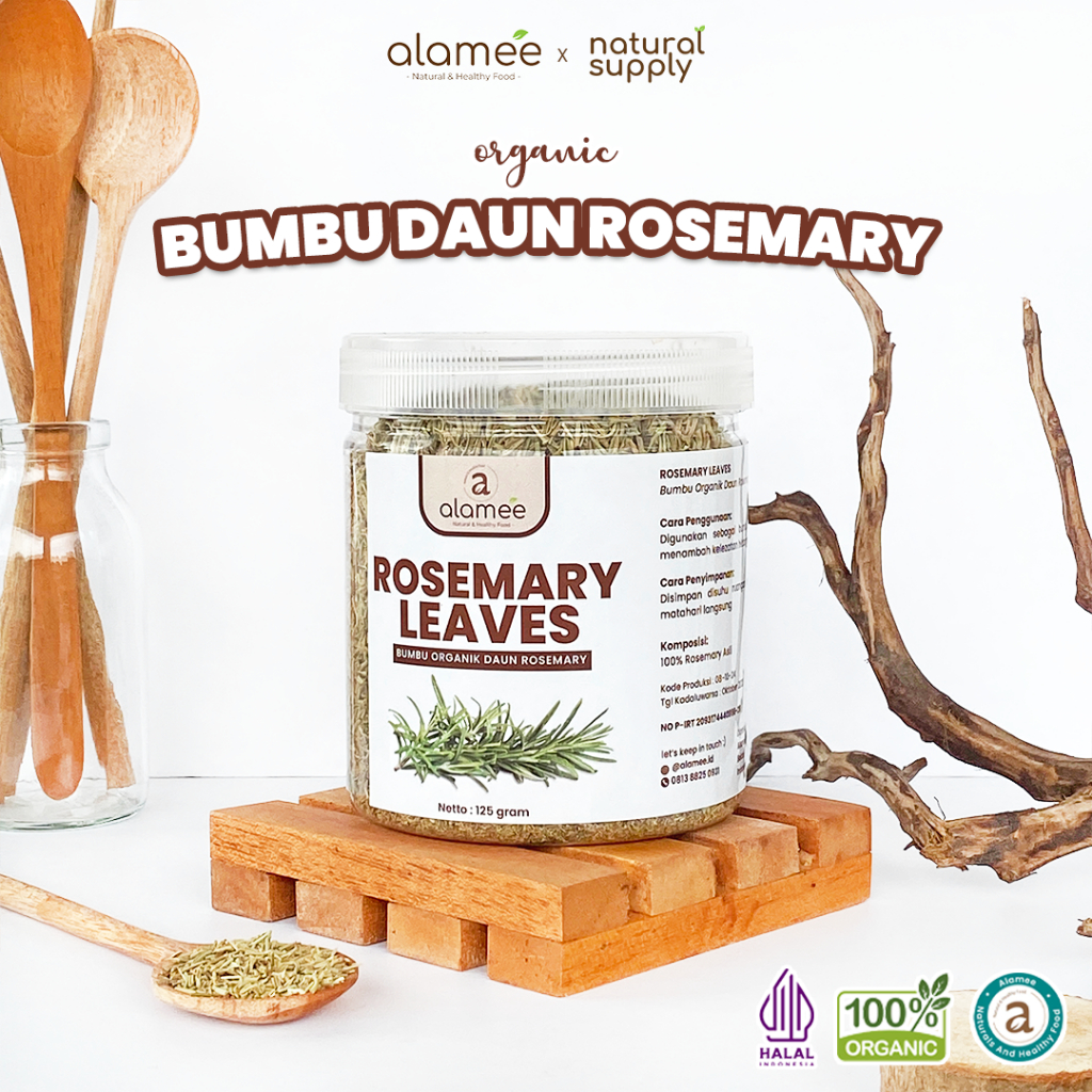 

Daun Rosemary Rosmari Kering Dried Leaves Seasoning Organik Murni Asli Bumbu Masak Organik Masakan