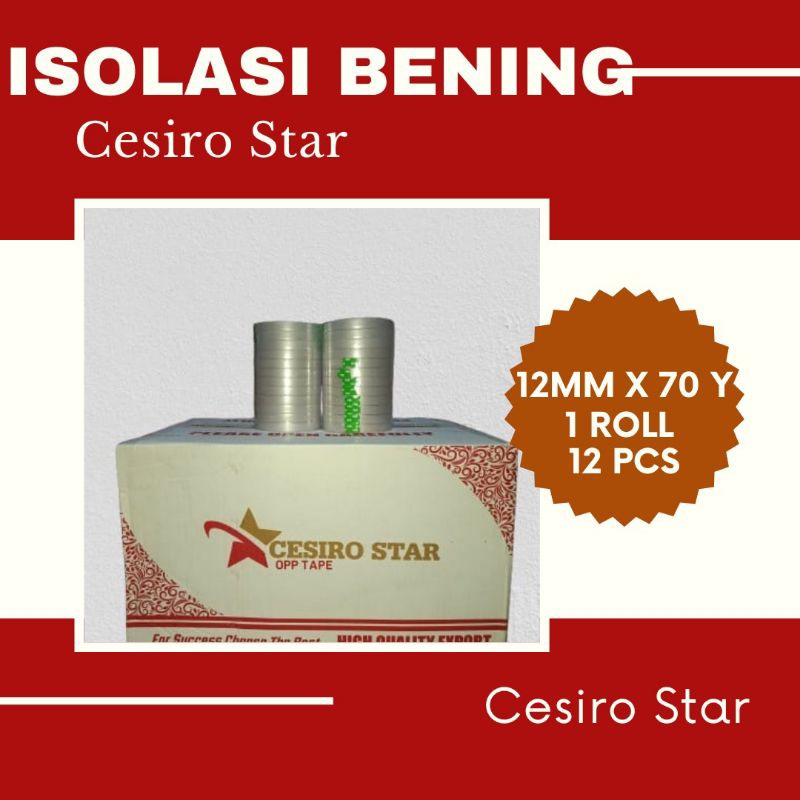

LAKBAN/ISOLASI BENING 12MM X 70Y (1DUS)