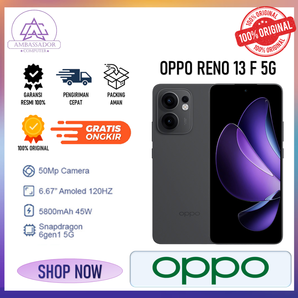 handphone oppo reno 13 F 5G ram 8gb/12gb storage 256gb