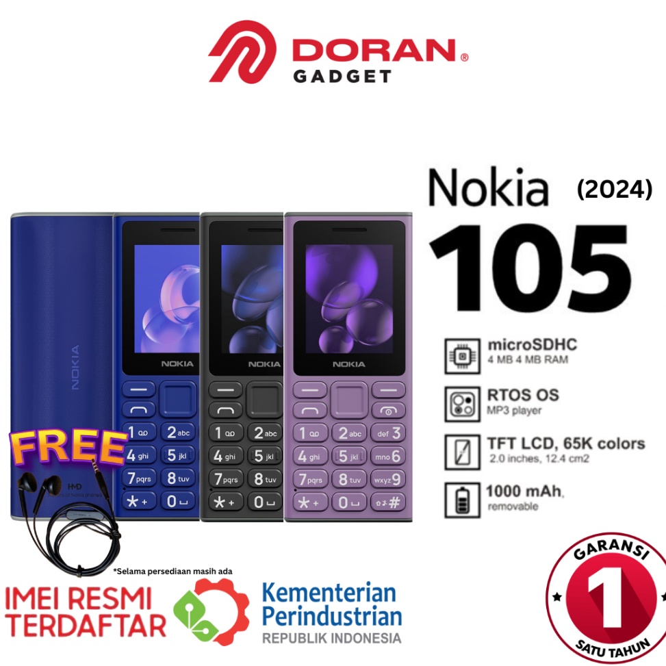 KODE S76C Handphone HP Nokia 15 224 Jadul  Original Garansi Resmi 1Tahun