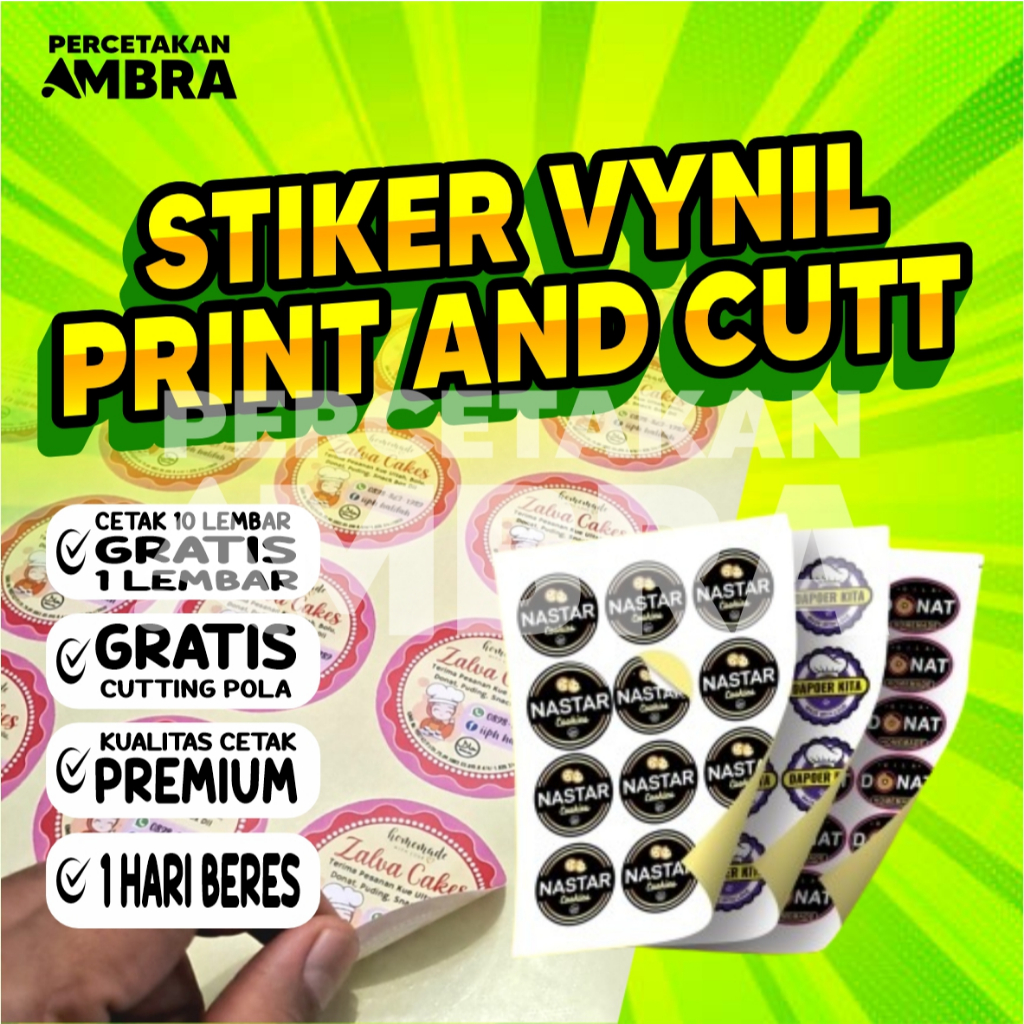 

Cetak Stiker VYNIL Cut A3+ Murah INSTAN SEHARI JADI / Stiker Label Kemasan Makanan Minuman Murah