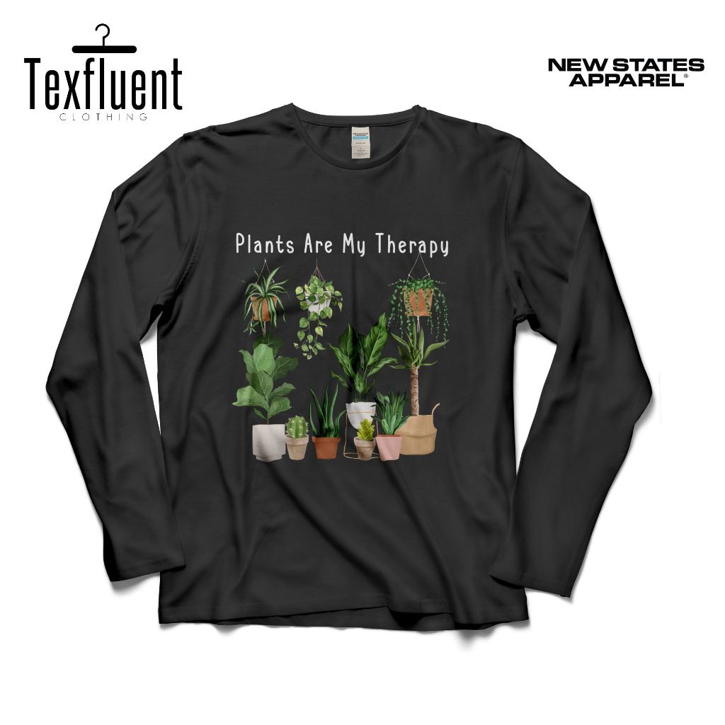 Kaos Kolektor Tanaman Hias Baju Monstera Fiddle Plants Are My Therapy Unisex T Shirt Lengan Panjang