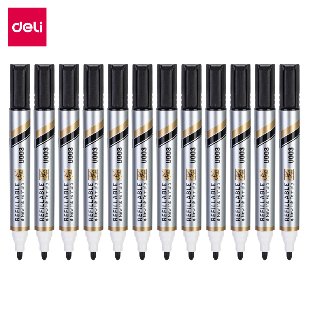 

Deli U003 Whiteboard Bullet Refillable Markers