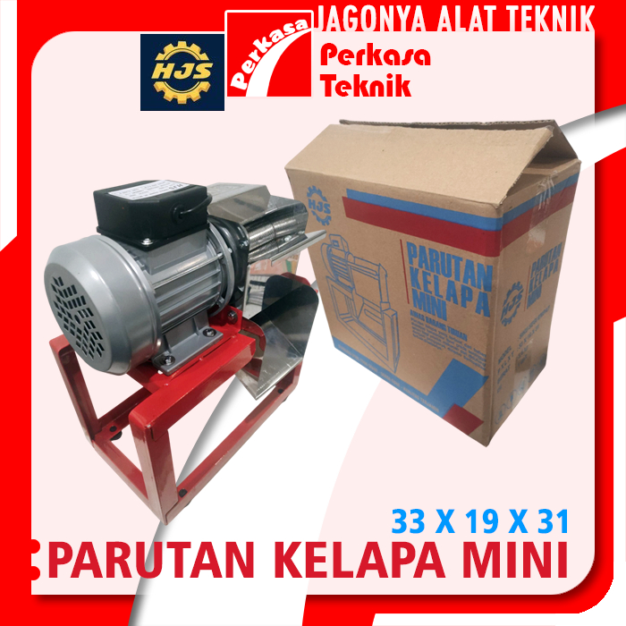 HJS Mesin Parutan Kelapa Mini Listrik Kaki Siku Segi Empat Stainless Steel Food Grade