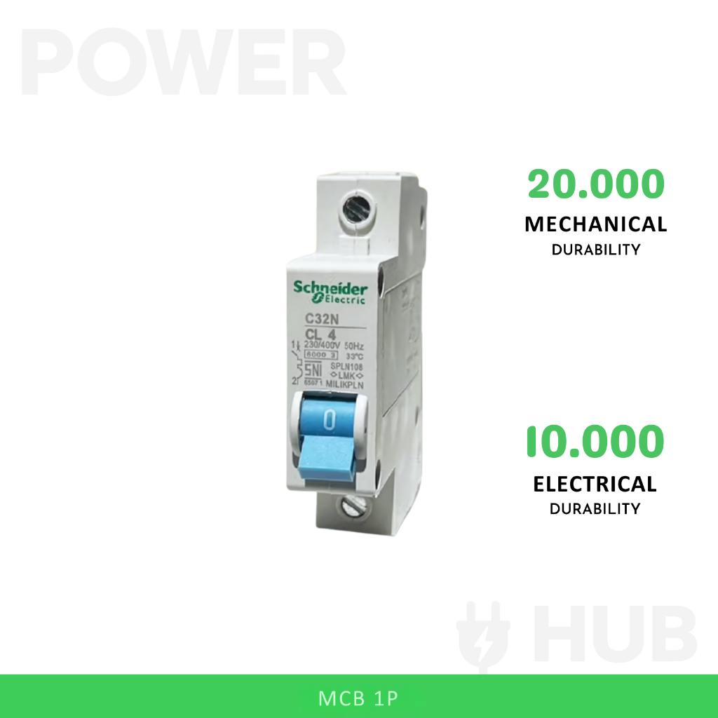 MCB SCHNEIDER BIRU PLN 1PHASE 2A - 35A / MCB SCHNEIDER BIRU ASLI