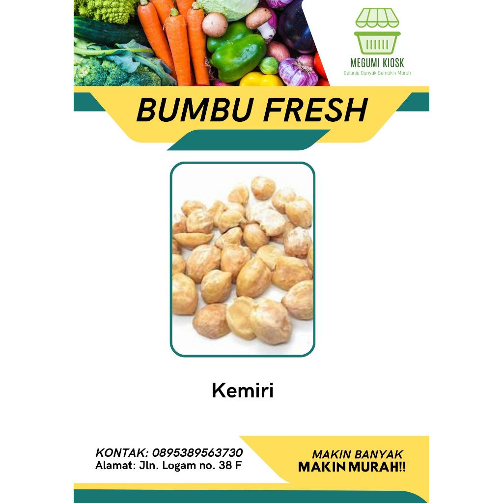 

Megumi Kiosk Bumbu Fresh Kemiri Pala Cengkeh Bunga lawang Jahe Kunyit Kencur Lengkuas Sereh