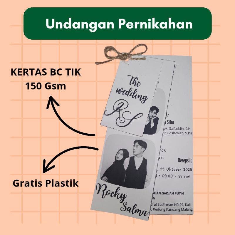 

50Pcs UNDANGAN HANGTAG VINTAGE TALI RAMI MURAH