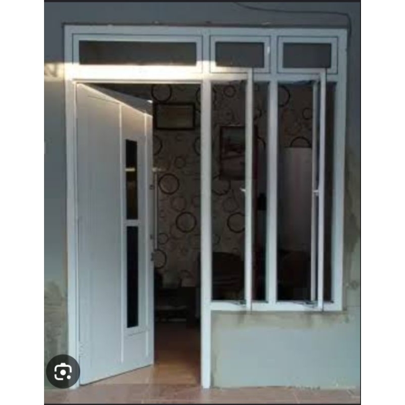 SET KUSEN3"+PINTU SPANDREL ALUMINIUM+2 DAUN JENDELA UK PINTU T200×L80 UK JENDELA T100×L50 BISA CUSTO