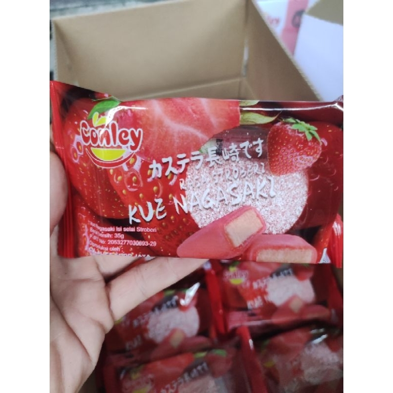 kue nagasaki bolu conley mochi 35gram jepang coklat mangga strawberry murah daifuku Premium Lembut K