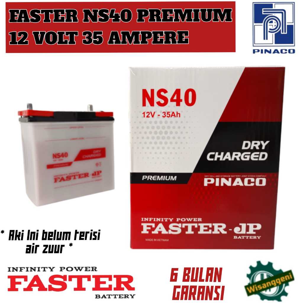Aki Mobil Avanza/Rush/Espass/Terios/Xenia/Katana/Carry FASTER NS40 Premium 35 AH GARANSI 6 BULAN