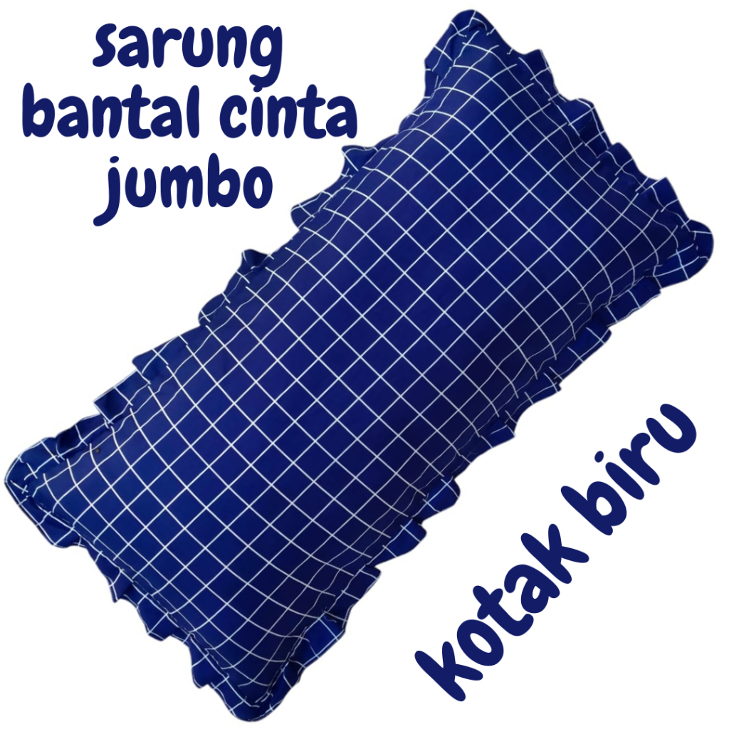 SARUNG BANTAL CINTA JUMBO KOTAK BIRU