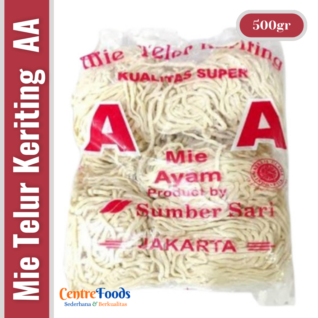 

Mie Telur Keriting - Mie Ayam AA SUMBER SARI | 500gr [ Harga Per BKS ]