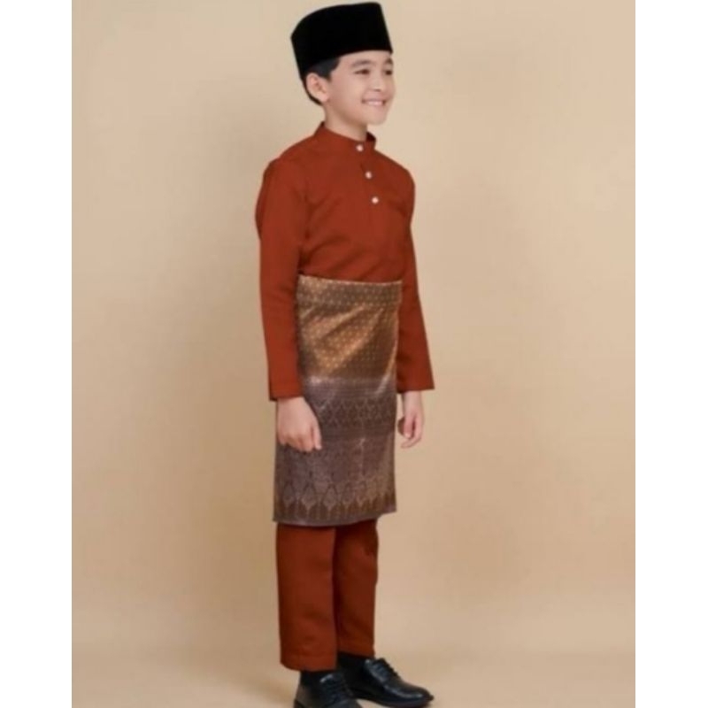 setelan baju kurung melayu anak laki laki teluk belanga