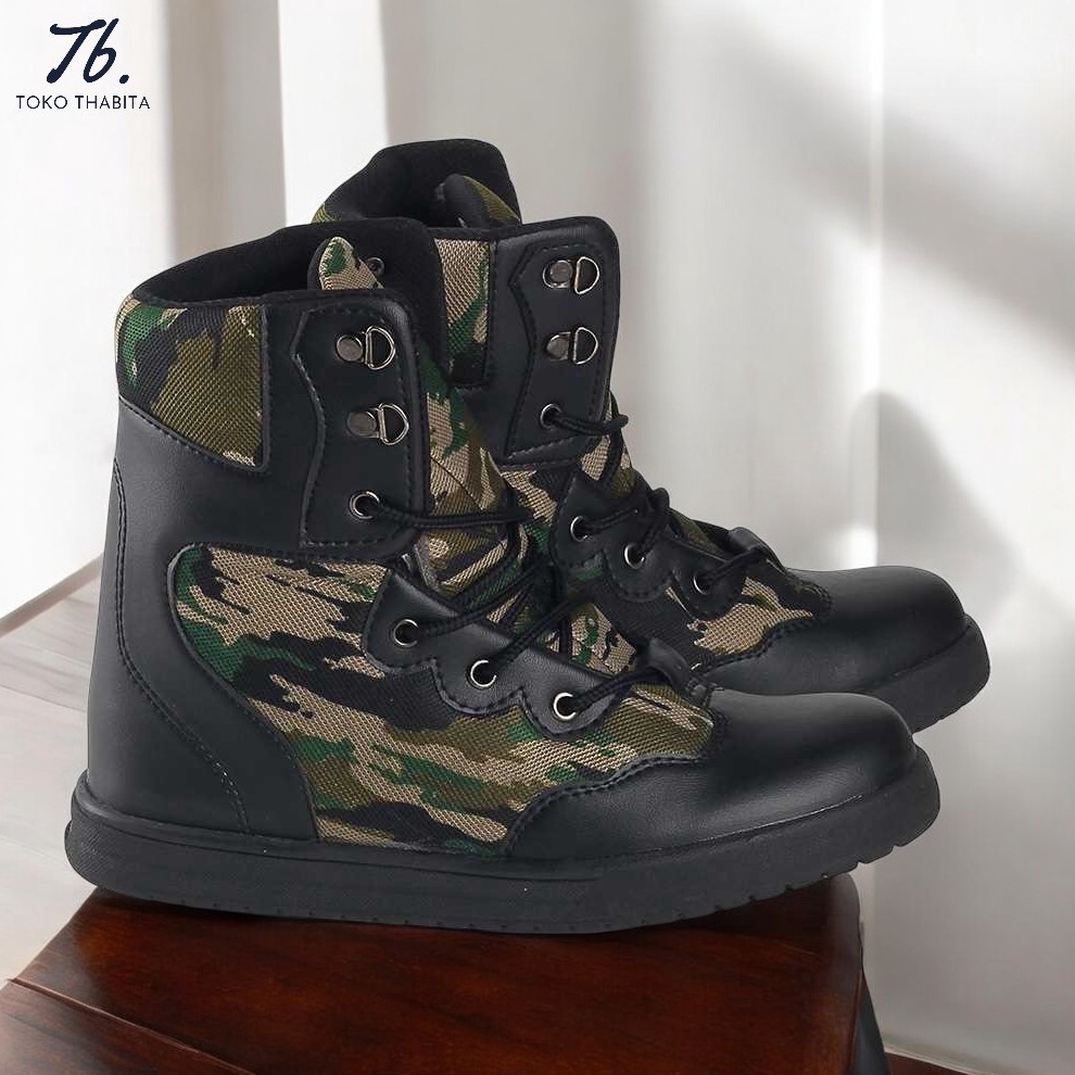 KODE M63J Sepatu Boots Tactical Loreng Tentara PDL Anak Laki Army TNI