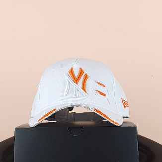 ny putih sobek logo orange Topi Pria Baseball Snapback Polos Wanita Unisex Premium