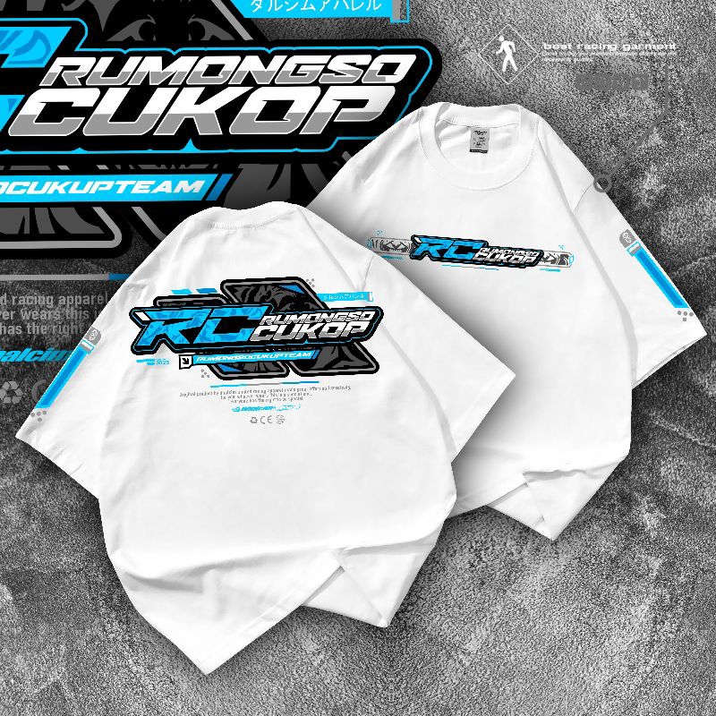 KAOS DISTRO RUMONGSO CUKUP RC WHITE SERIS FUL DESAIN RACING | KOAS RUMONGSO CUKUP, TSHIRT RUMONGSO C
