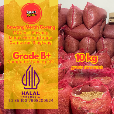 

BAWANG GORENG TERMURAG [ CURAH / 10 Kg ] Bawang Merah Goreng / Brambang Goreng, Grade B+