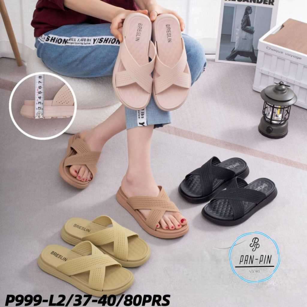 PANPIN- Sandal Wanita Breslin/ Breslin P999 Selop Silang /Sandal Wanita Karet Tebal/ Sandal Wanita W