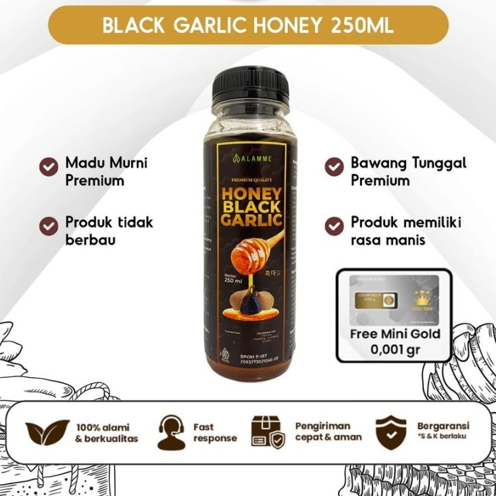 

Madu Black Garlic Bawang Hitam Tunggal Lanang Premium 250 ml Honey Kesehatan Penambah Stamina Pria