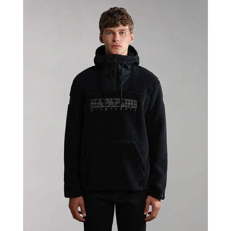 Napapijri Teide 5 Fleece Hoodie Jacket In Navy