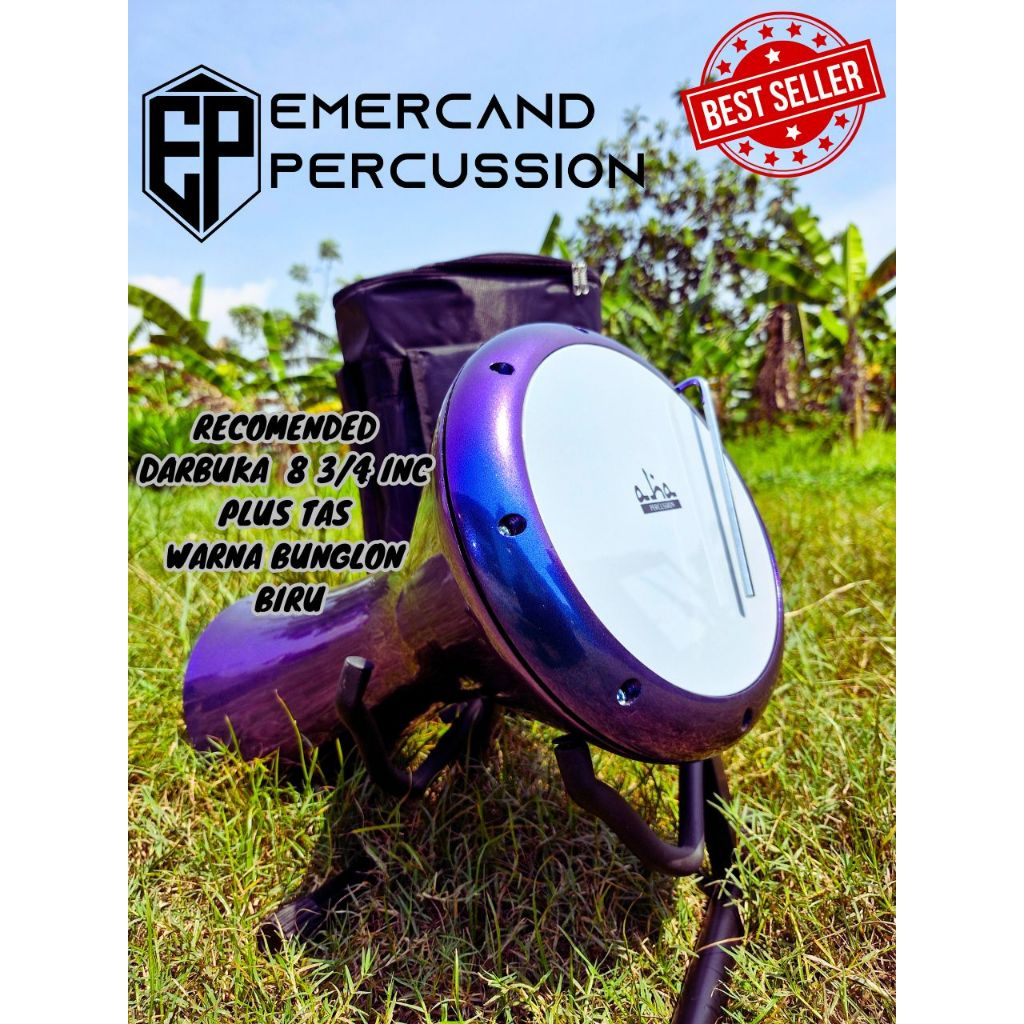 Darbuka ukuran 8 3/4 Mika Aha Warna Polos Bunglon Full Set
