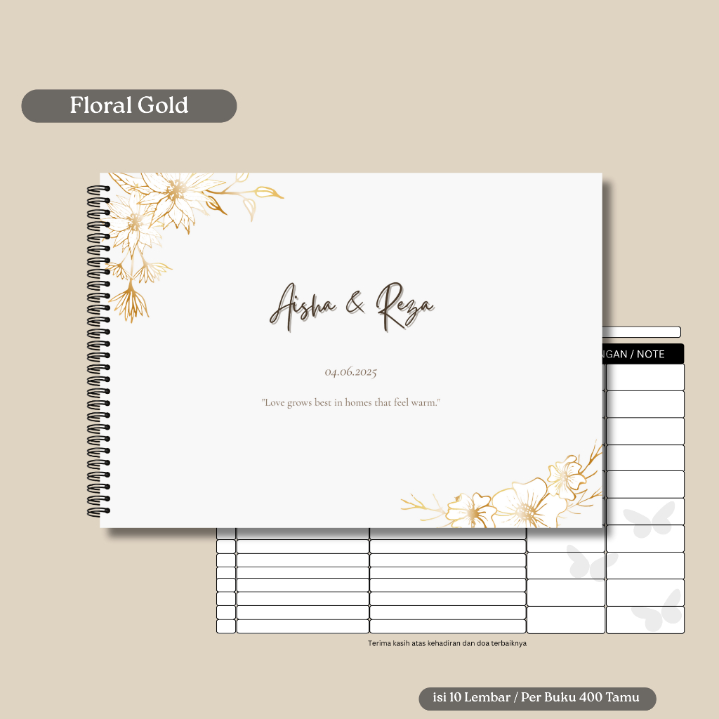 

Buku Tamu Softcover isi 400 Nama Tamu,Guest Book A4 finishing jilid spiral