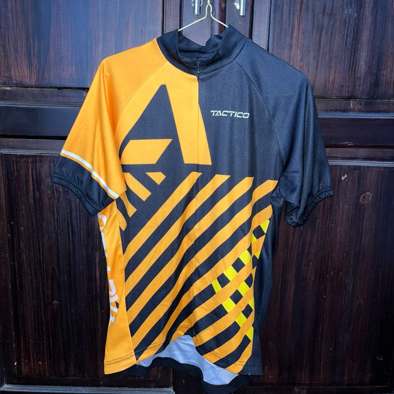 Jersey Sepeda Road Bike RB Bekas Tactico Warna Kuning Hitam Size L Kondisi Bagus