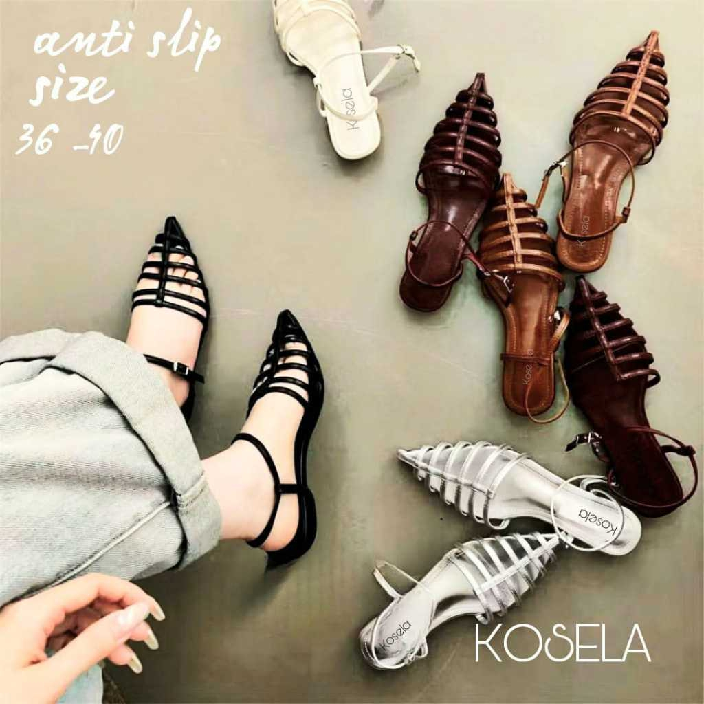 Sandal Wanita Hak 3cm Sandal Heels Wanita Elegan Tali Premium keronjo Ujung Lancip Fashion Wanita