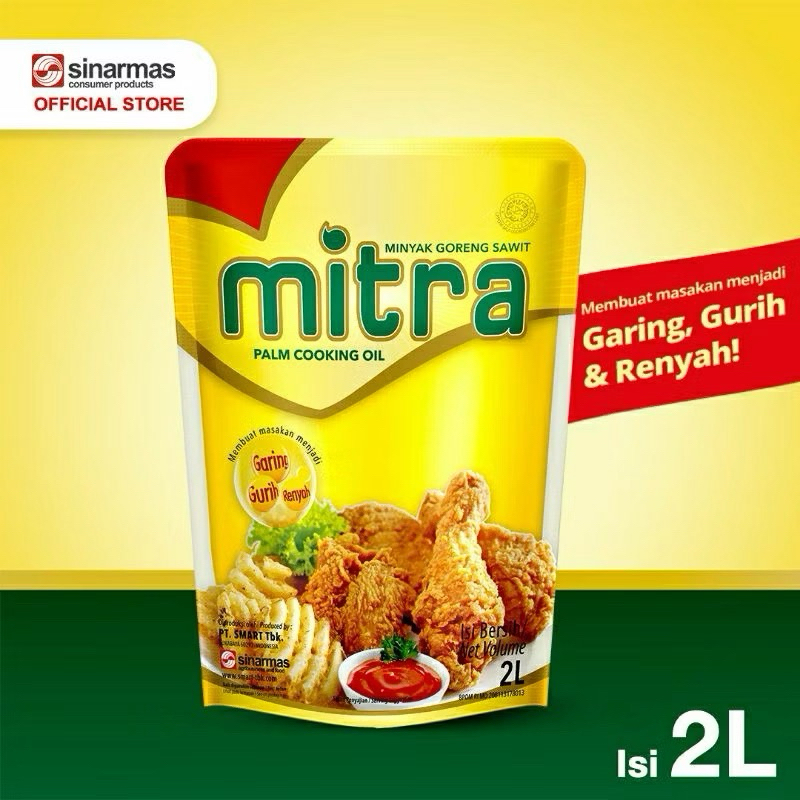 

RYS minyak goreng mitra 2 literan isi 6 pouch perkarton