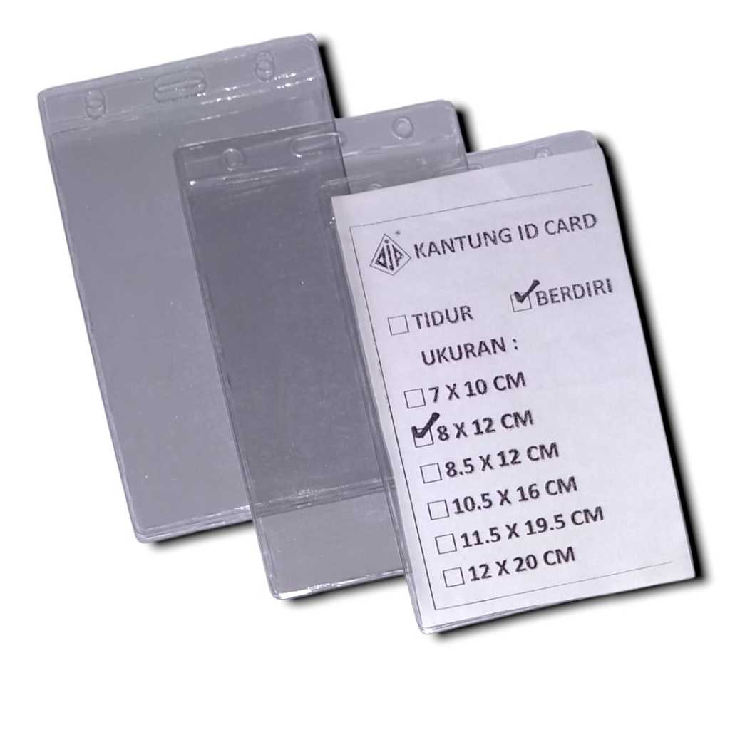 PLASTIK PANITIA KARTU NAMA ID CARD HOLDER MIKA NAME CARD TIPIS UKURAN B2 / B4 (  10,5 X 16,5 CM / 8,