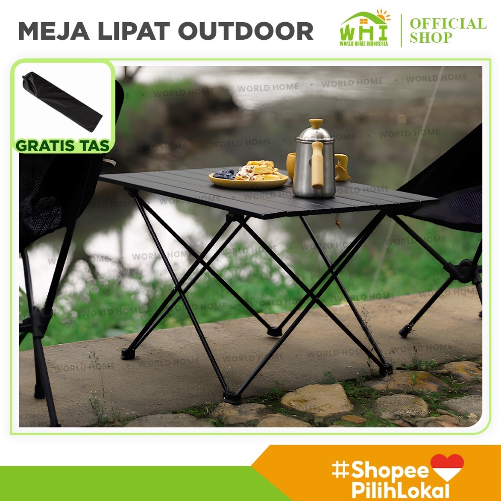 KODE O68Z World Home Meja Camping Lipat Outdoor Meja Kemping Meja Lipat Outdoor  Kursi Bangku Kempin