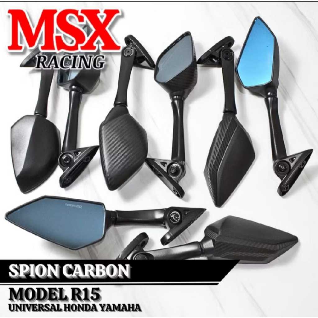 Spion IGAWA R15 R25 NMax Panjang Karbon Lipat kaca biru dan kaca putih SPION R25 COCOK UNTUK MOTOR N