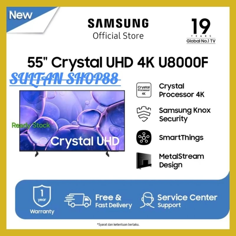 SAMSUNG CRYSTAL UHD 4K SMART TV UA55U8000F 55 INCH NEW SERIES BEZELLES DESIGN I SAMSUNG SMART TV 55U
