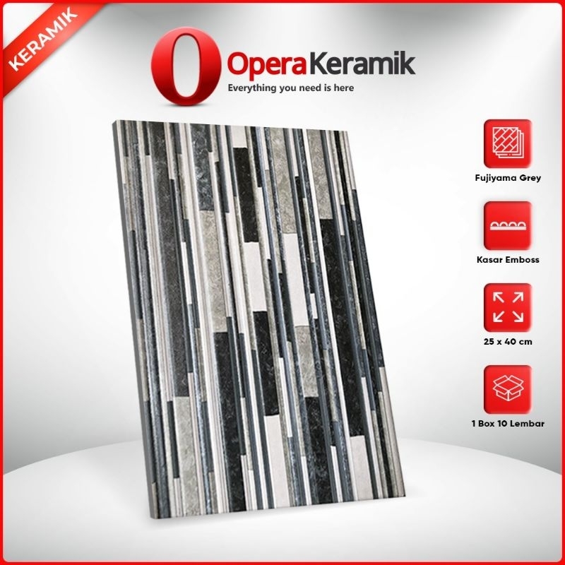 Keramik Dinding Kasar 25x40 Fujiyama Grey