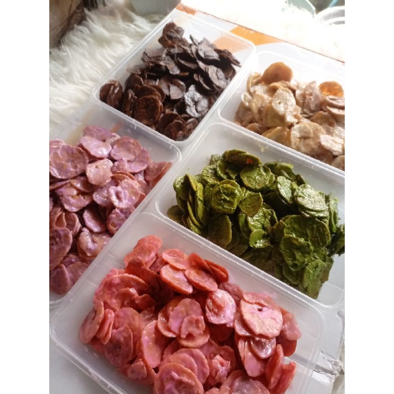 

Keripik Pisang Lumer 50gr/Kripik Pisang Coklat, Taro, Tiramisu,Matcha,Stroberi