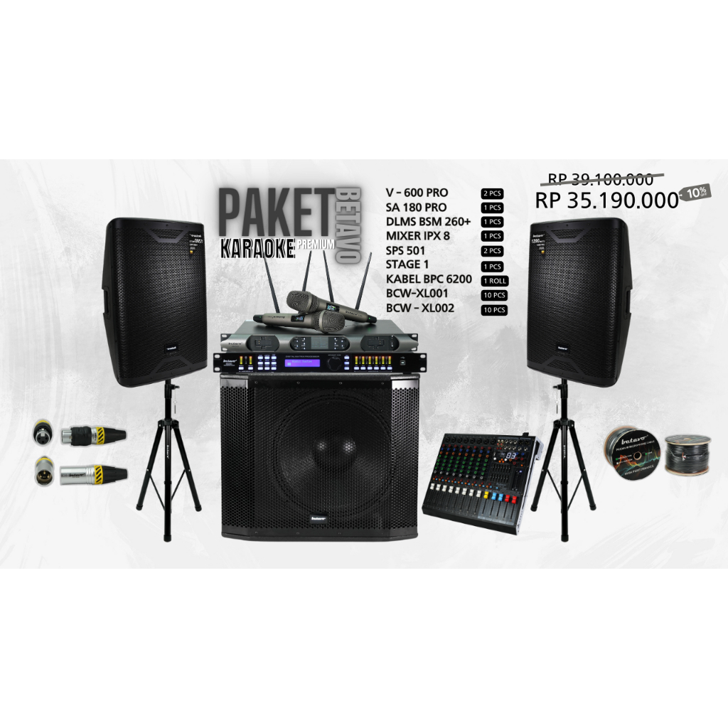 Paket Karaoke Premium Full Betavo | Indoor & Outdoor | Sound System Rumahan