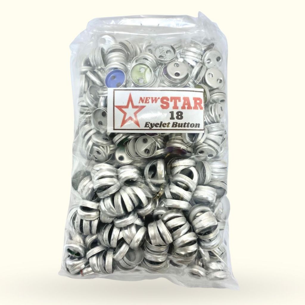 Kancing Bungkus Lubang Dua Mata Ayam Eyelet Button Merek Newstar isi 360 Pcs