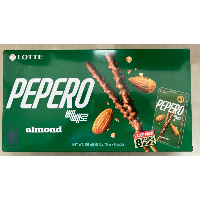 

Lotte Pepero Almond Value 8 Pack 256gr