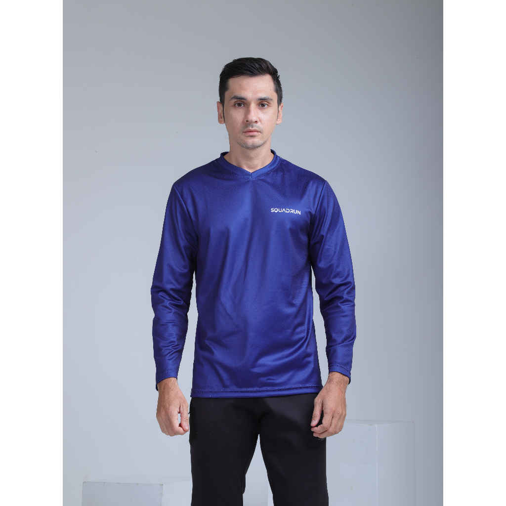 Squadrun - Baju Olahraga Lari Lengan Panjang Kaos Jersey Running Polos