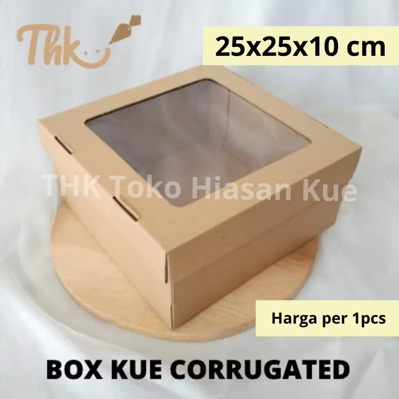 

(1pcs) Box Dus Kue Corrugated Mika 25x25x10 cm