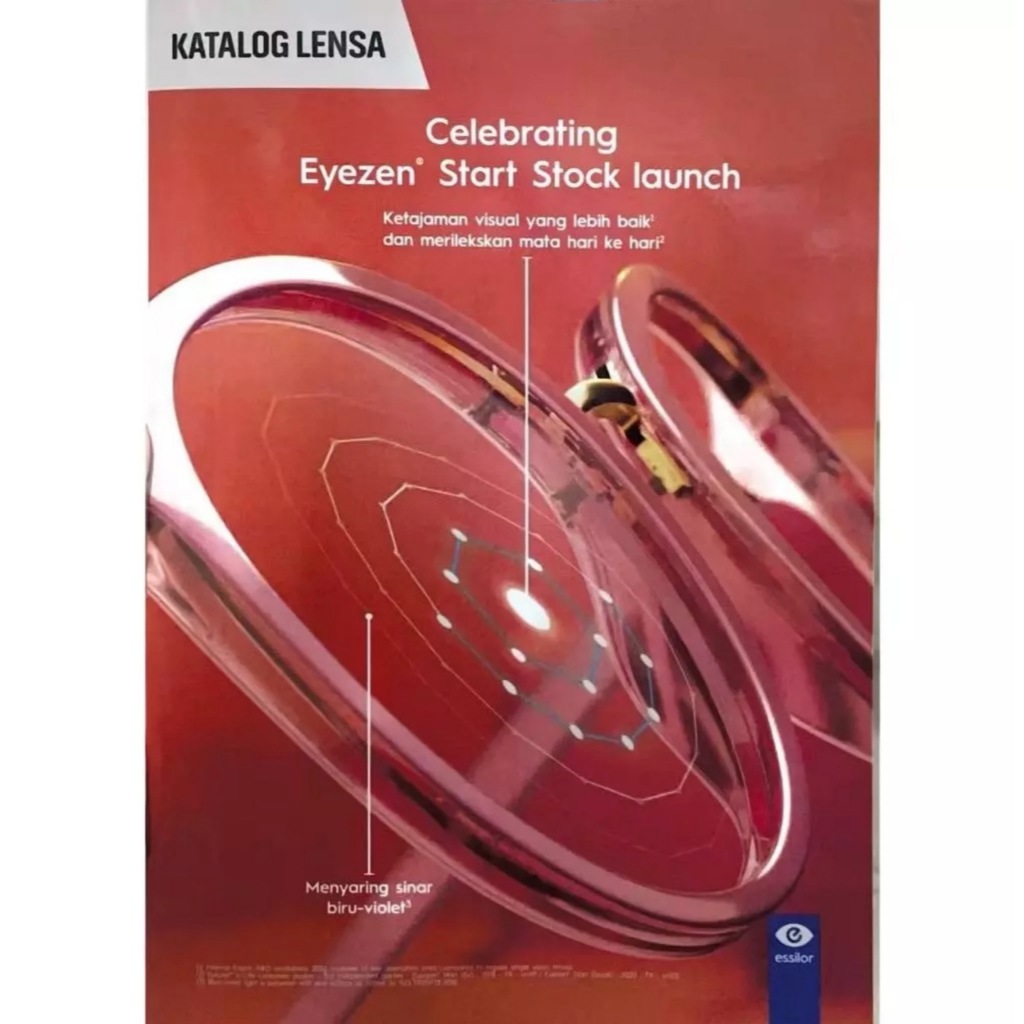 Lensa Kacamata Minus/Silinder Essilor Eyezen Start Stock Crizal Sapphire 1.56