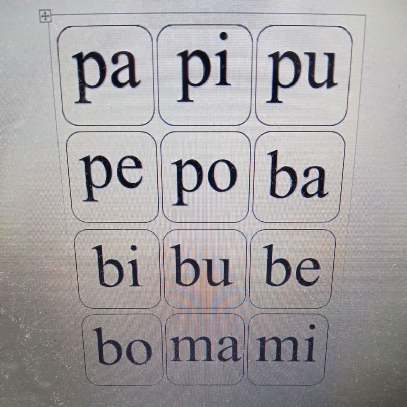 KARTU TERAPI WICARA kategori SUKU KATA. KARTU MEMBACA MONTESSORI
