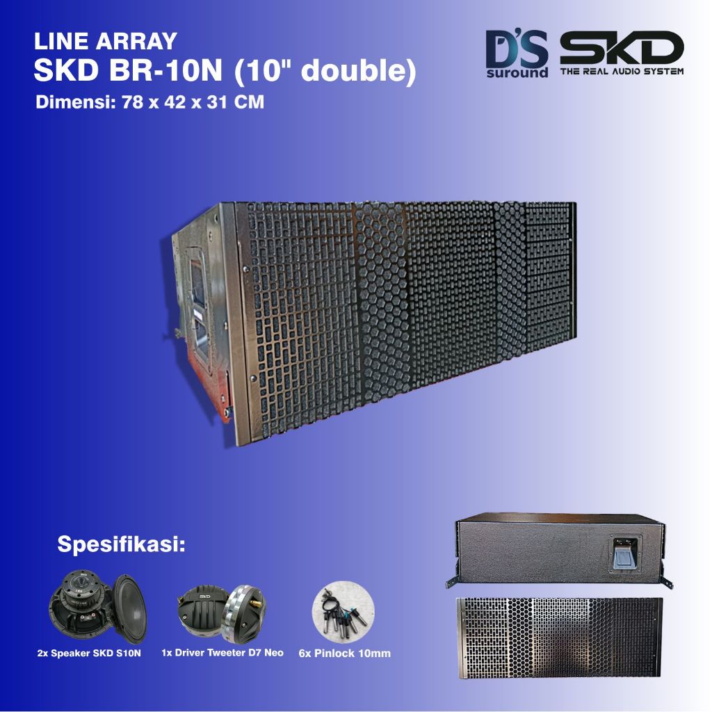 SKD BR-10N LINE ARRAY 10 INCH DOUBLE KOMPONEN NEODYMIUM GRILL 3 MOTIF IMPORT BY DS