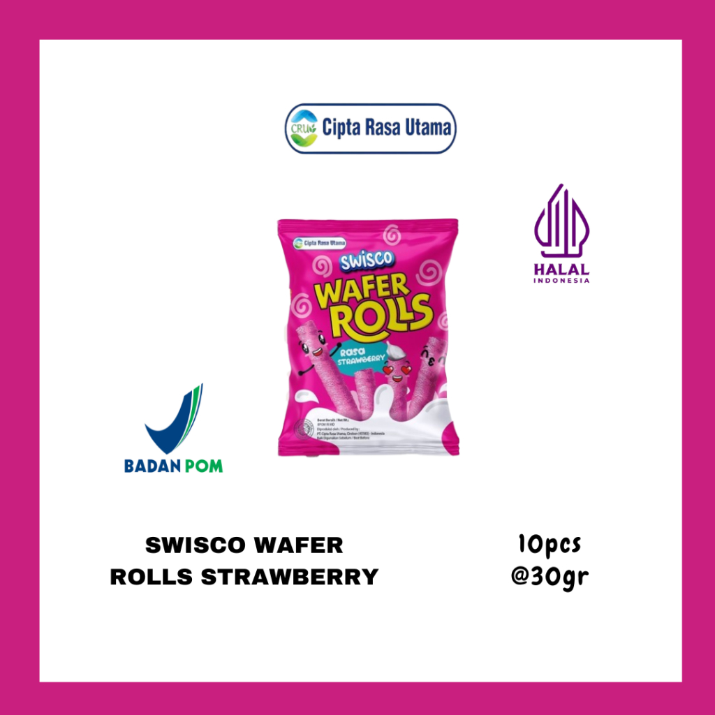 

Swisco Wafer Rolls Strawberry | 10pcs | 30gr/pcs