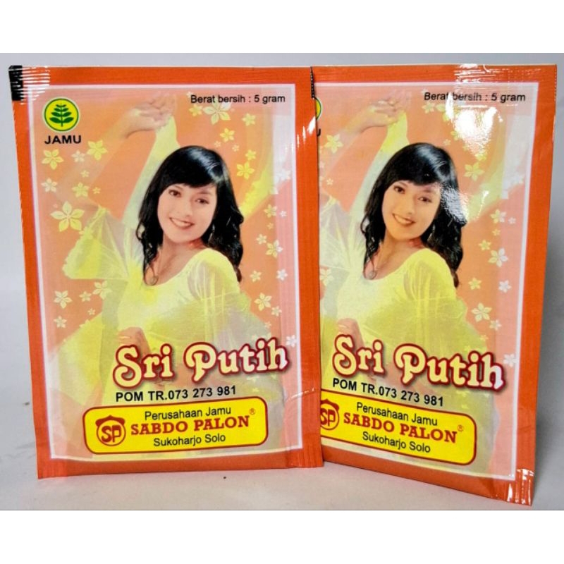 

JAMU SRI PUTIH CAP SABDO PALON KEMASAN PACK ISI 10 SACHET