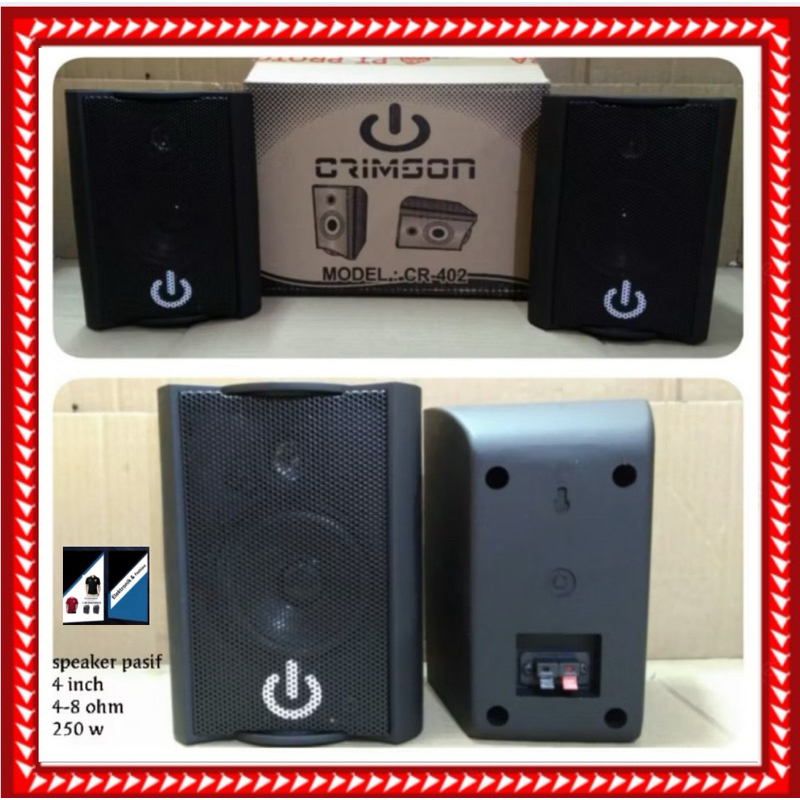 SPEAKER PASIF 4 INCH CRIMSON CR 402 HITAM