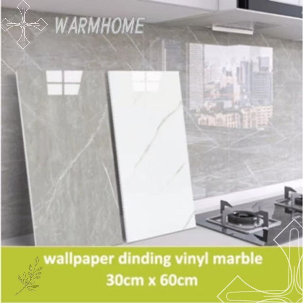 10pcs Wallpaper Dinding Keramik Vinyl Marmer 30 x 60 cm Stiker Dinding Keramik Dapur 3D