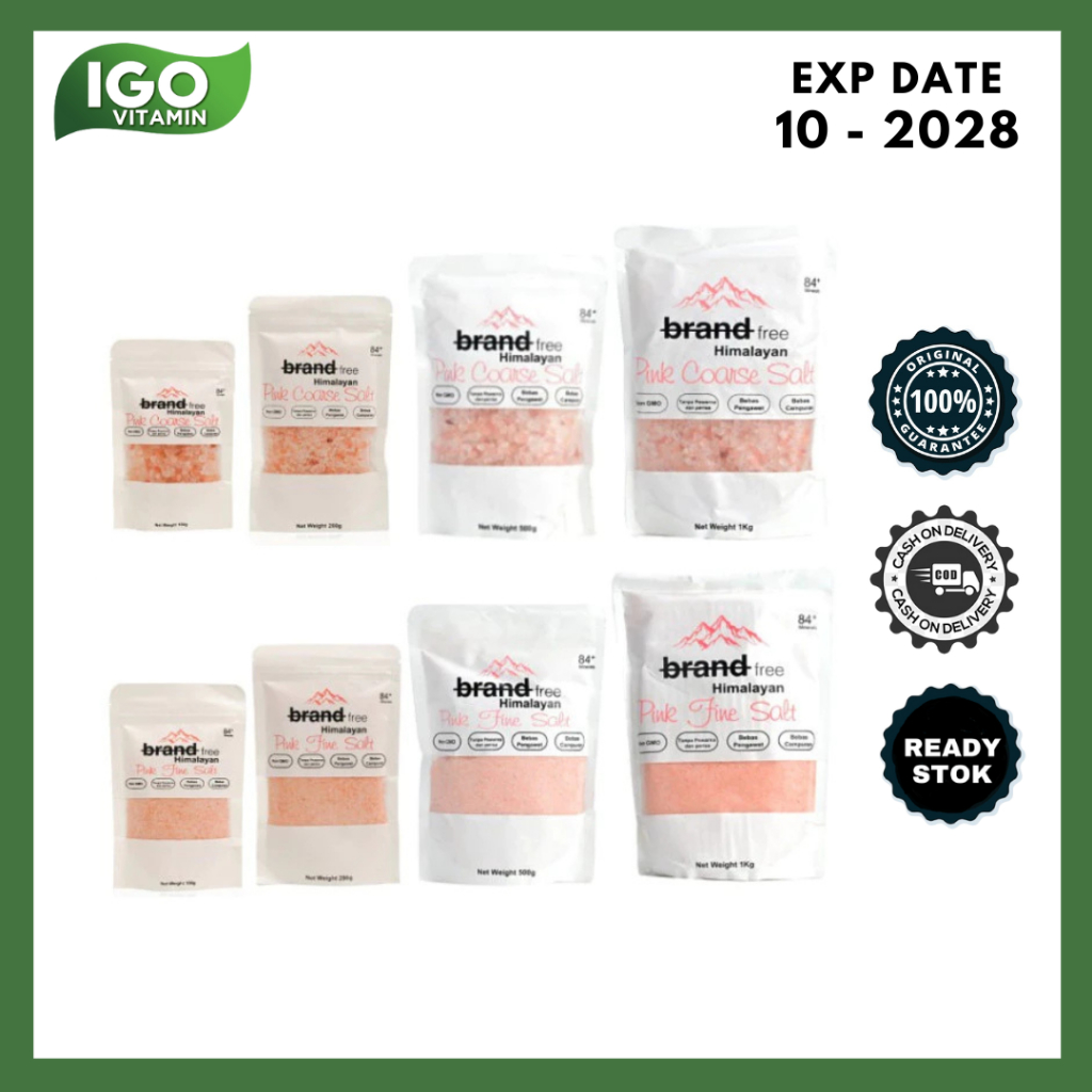 

Garam Himalaya Organik Original Premium Pink Himalayan Salt Brandfree - Asli Himalaya 84+ Minerals HALAL Non GMO Tanpa Pewarna Perisa Pengawet