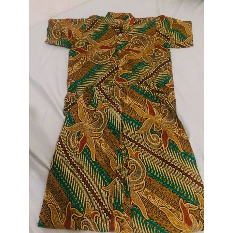 Setelan Baju Koko dan Sarung motif batik anak usia 4-5 tahun