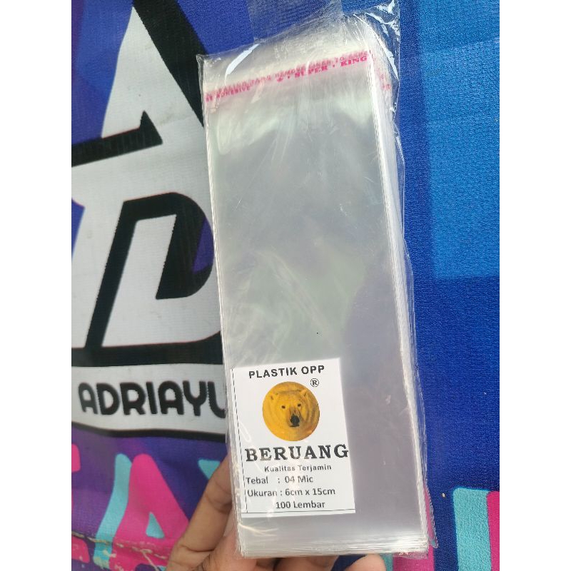 Plastik OPP 6 x 15 cm seal - Plastik Opp 6x15 cm - Opp 100 Lembar
